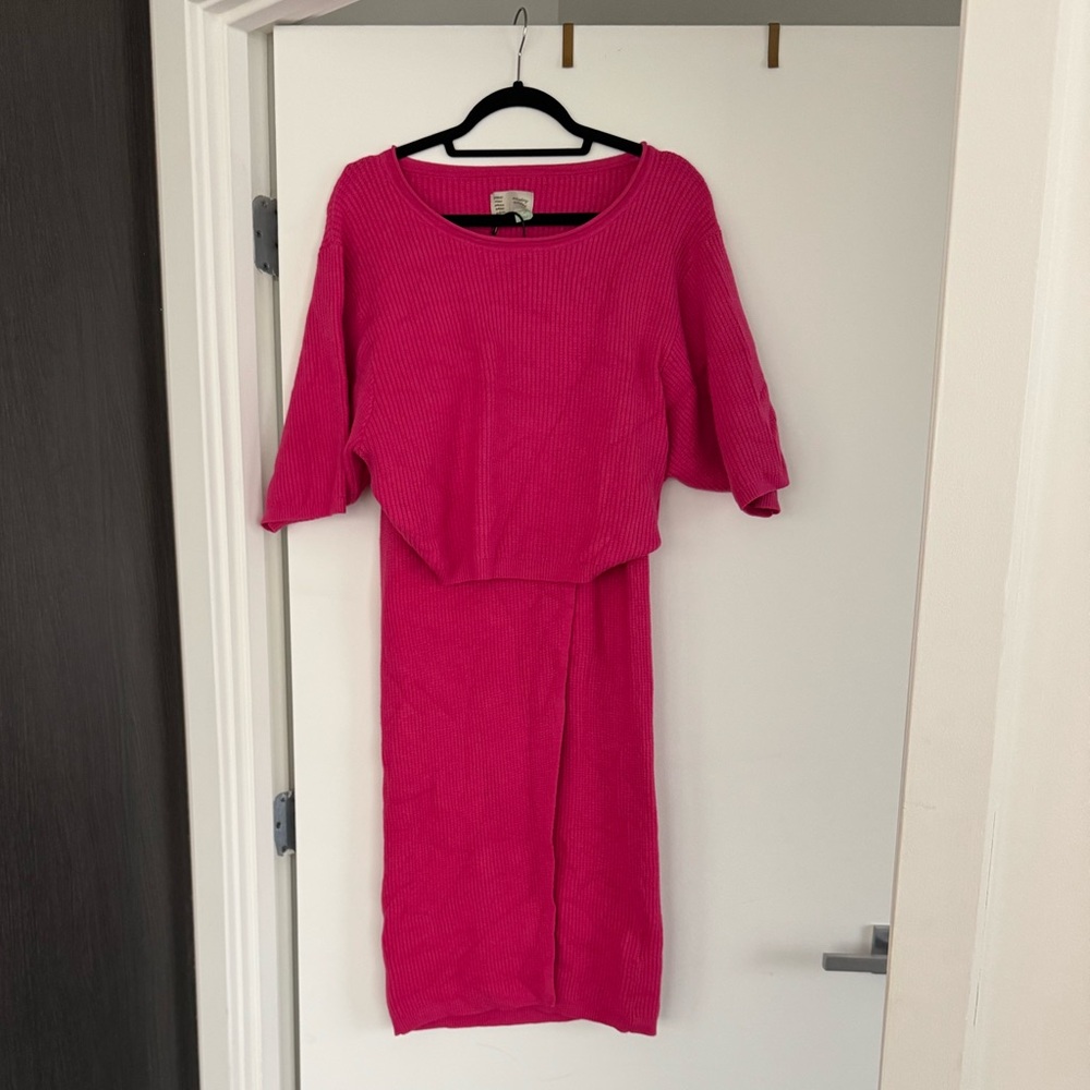 Pink Waffle Knit Set from Anthro NWOT